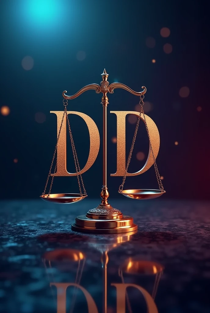 Create a profile picture for Instagram law, with elegant and captivating colors for the public, with the acronym "DD" and a scale symbolizing justice.
