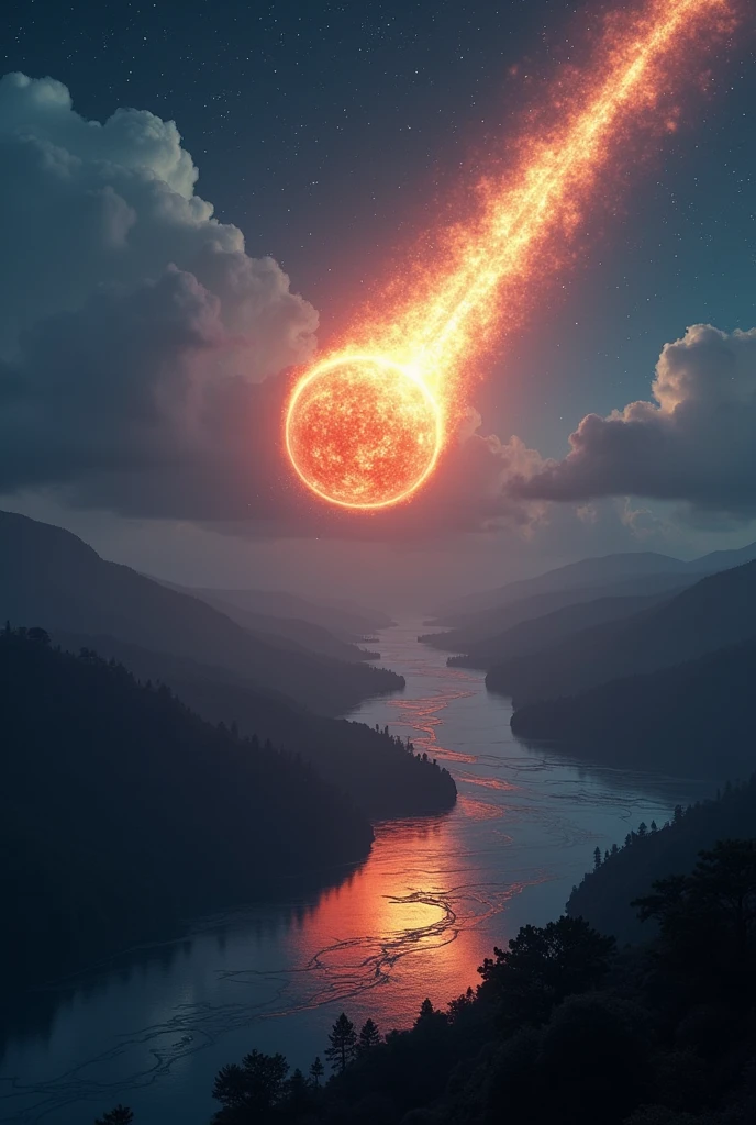a star burning like a torch falling over the rivers 