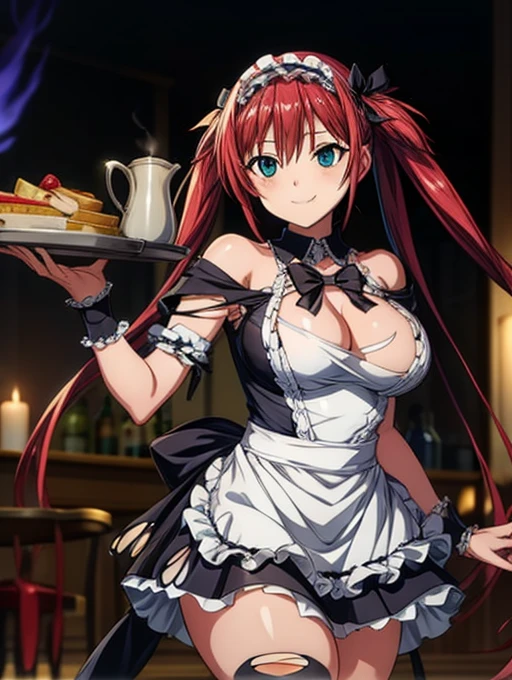 Tabletop, Highest quality, Air Live 4, Thighs Thighs Thighs, black Thighs Thighs Thighs, apron, zettai ryouiki, maid, maidの頭飾り, Cleavage, Wrist cuff,one person's,,(Spanning the viewer:1.4),(Sweaty:1.4),(Dark basement:1.4),Hypno Lola,
Hollow Eyes,(Torn clothes:1.1),Wicked Smile,(Wounded Body:1.1)