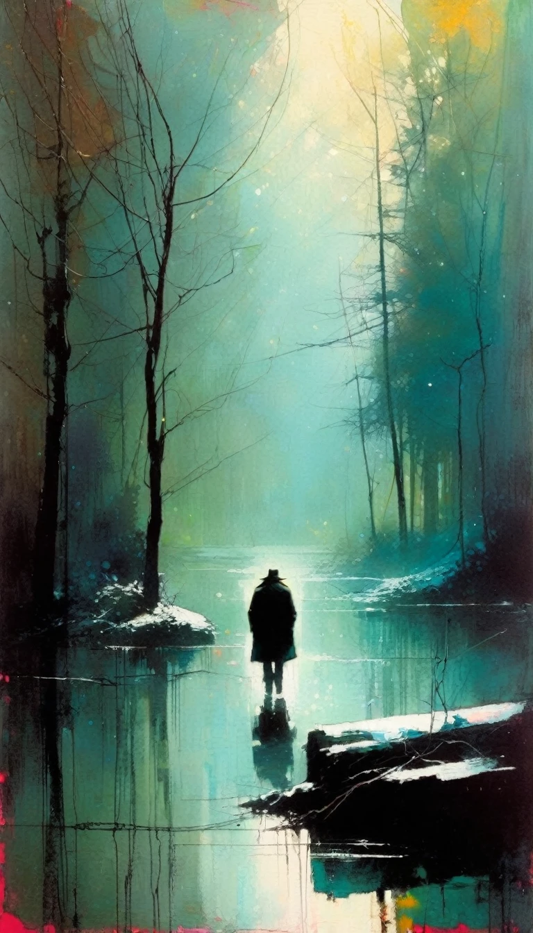 loneliness(art inspired by Bill Sienkiewicz). oil painting)