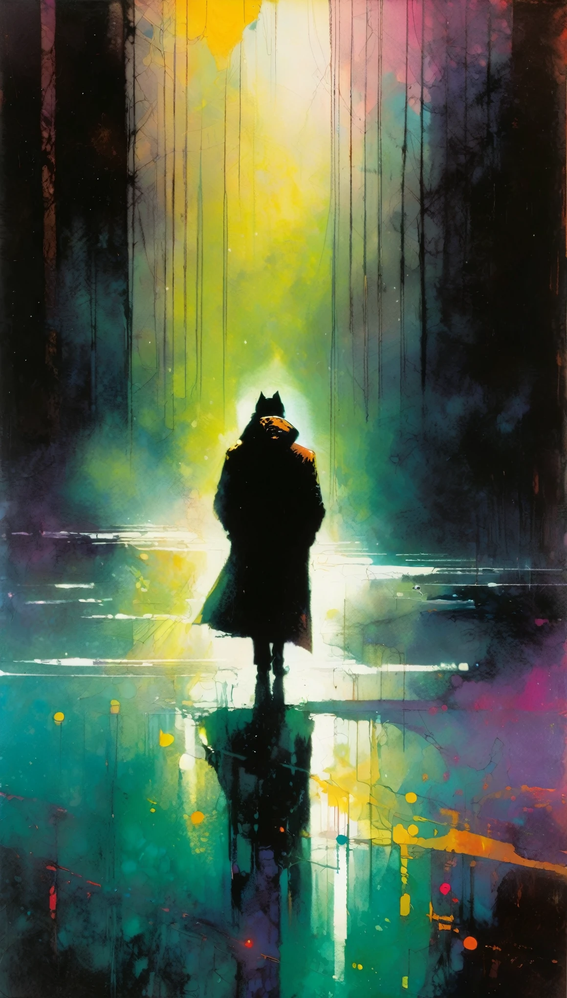 loneliness(art inspired by Bill Sienkiewicz). oil painting)