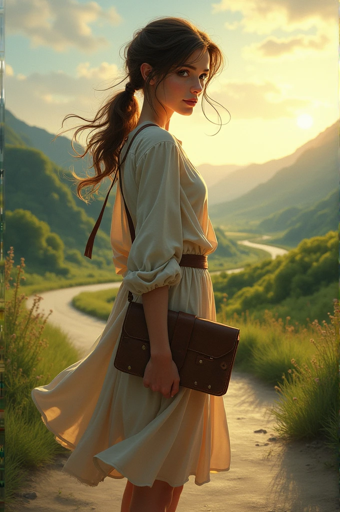 Give me prompt about a girl in on the way