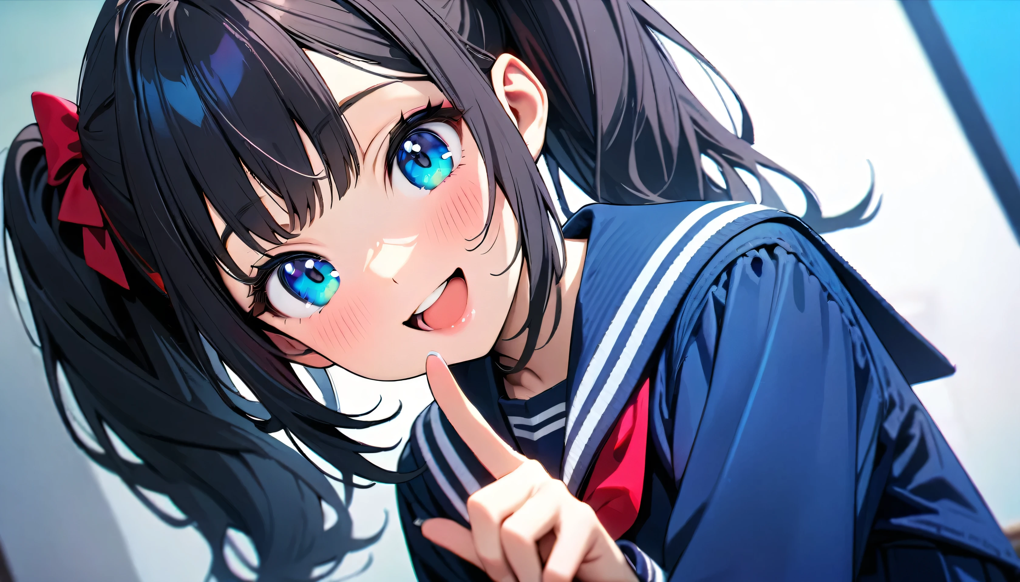 (Highest quality:1.2, 4K, 8k, Very detailed, Latest, Vibrant, Attention to detail, masterpiece:1.2, Highest quality, Best aesthetics), (1 person, 18 year old beautiful girl), ＪＫ, Sailor suit, Pleated skirt, Open your mouth:1.2, Cute Smile:1.1, (Black Hair, Long twin tails), Dynamic Angle, Friendly atmosphere, Beautiful Hair, Shiny Hair, Beautiful Skin, Detailed face and eyes, Glossy Lips, Thin fingers, Accurate Fingers, that&#39;It&#39;s not an unnatural hand.., shape, Gazing at the audience:1.2, (((Popsicles:1.1, Open your mouth咥える, Glossy Lips, focus on lips, Face Up Shot))), Lush green park:1.2, Colorful flowers, Light and shadow with attention to detail, Background Blur.
