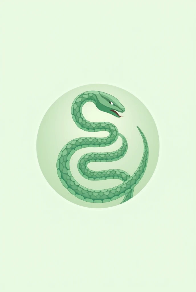 Green logo of a Medusa snake from Greek mythology, logo only as if it were white or black but instead of black it should be green and light, not so much detail, just a snake
Like a round seal and its scales should be visible, I want the snake to be light green, that the scales are more noticeable. More detailed scales