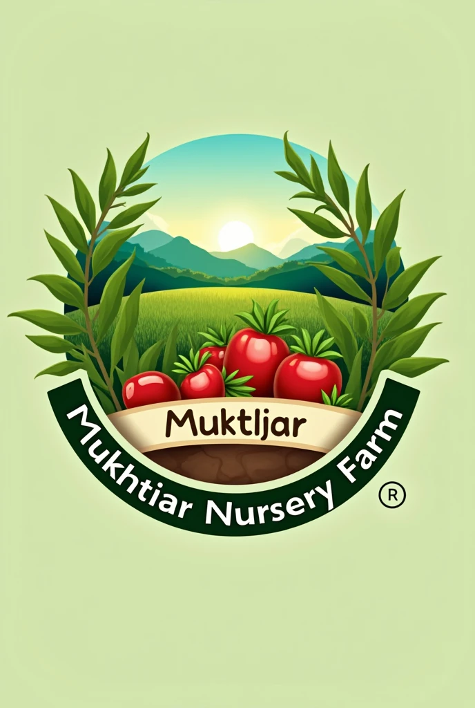 make logo for Nursery farm Name Mukhtiar Nursery Farm Dado Kalli Tehsil Tangi Phone 03468118918.