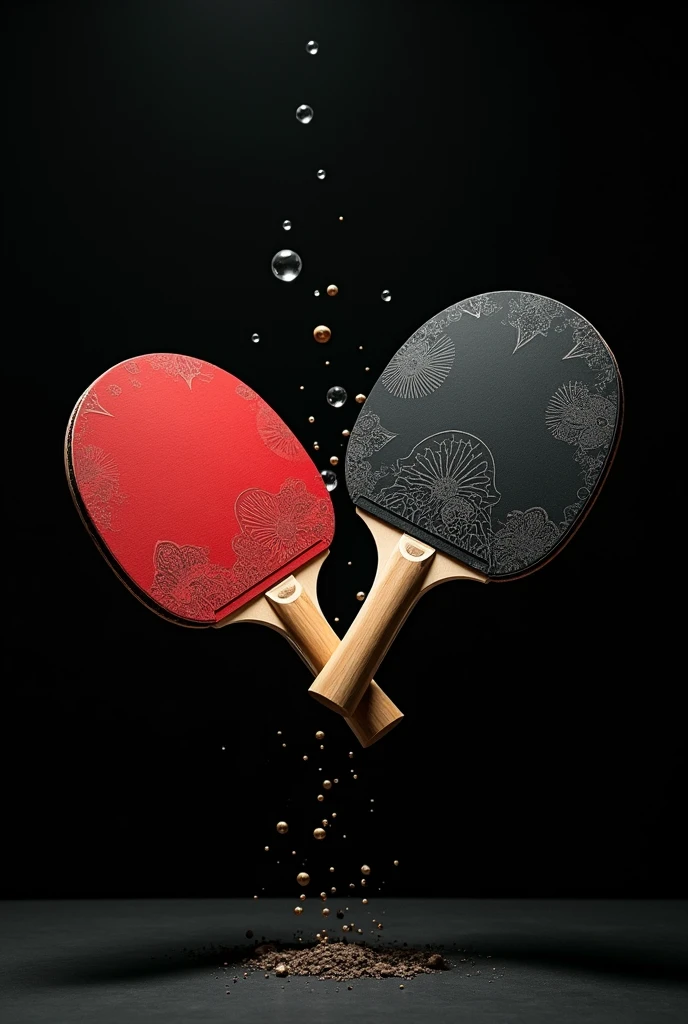 Pig pog rackets crossed with black background 