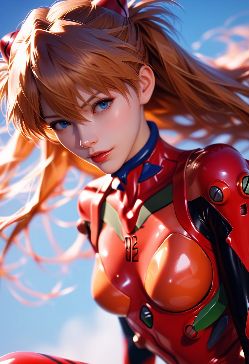 score_9, score_8_up, score_7_up, Asuka Langley Soryu in plugsuit, charming face, Neon Genesis Evangelion