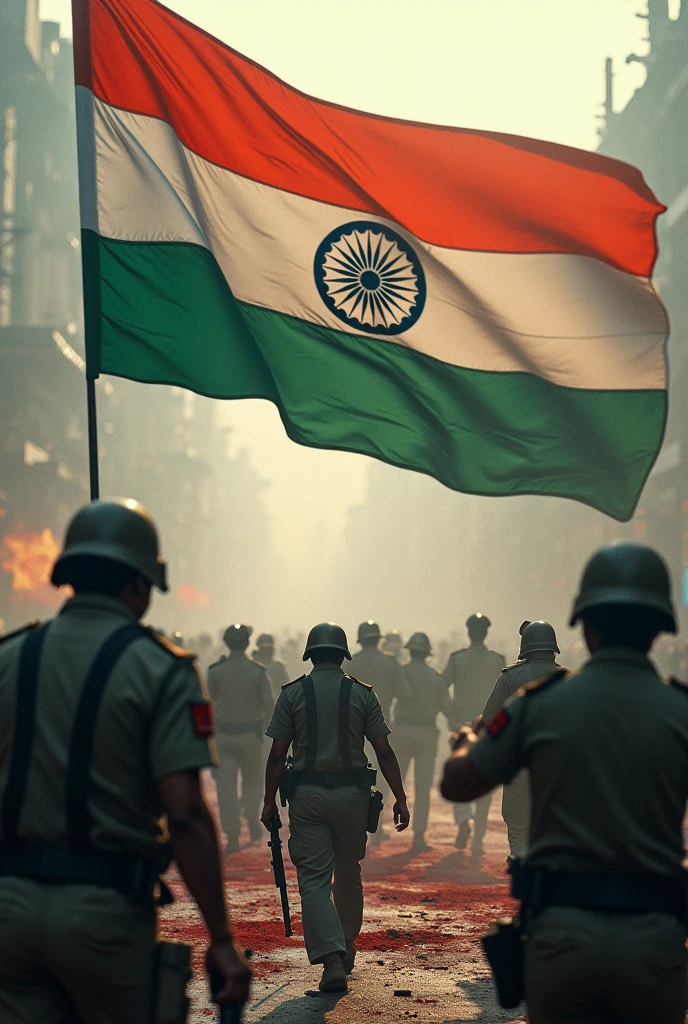 Indian flag one army is killing 100 people with India flag