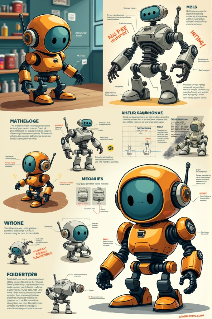 Create a diagram of a robotic prototype in which one of its functionalities must be associated with the use of a wedge..
in cartoon