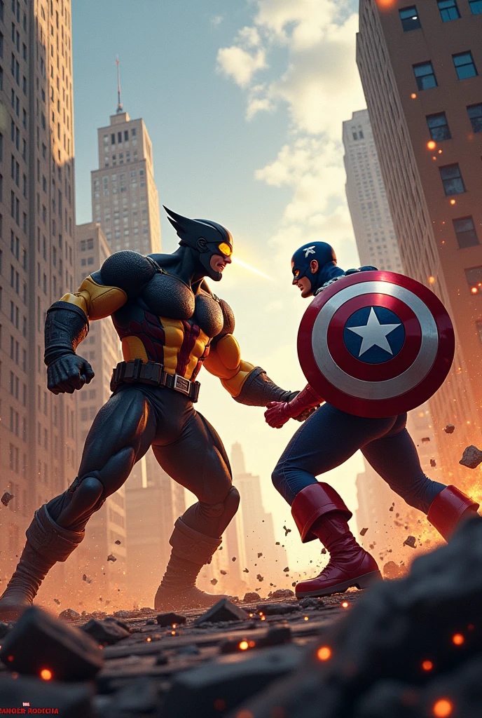 Cyclops fighting Captain America
