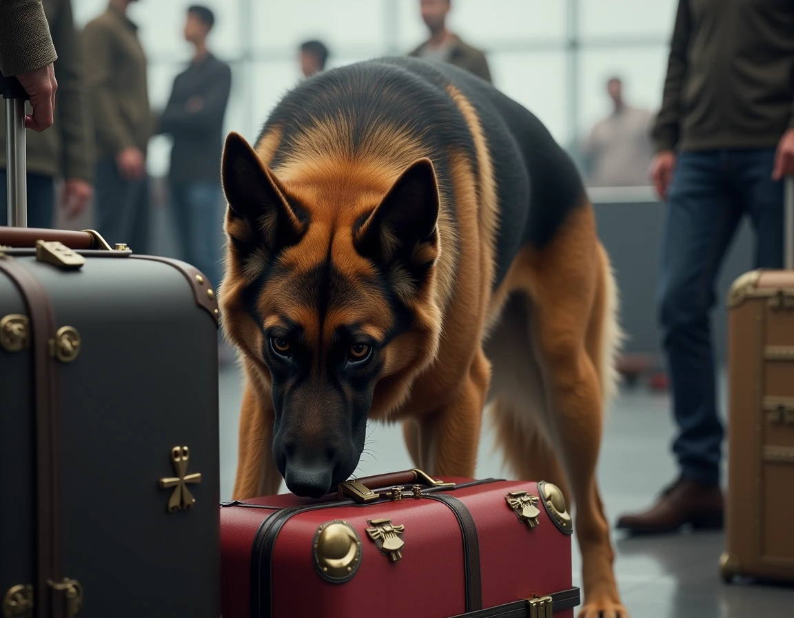 k9 dog inspection the baggage