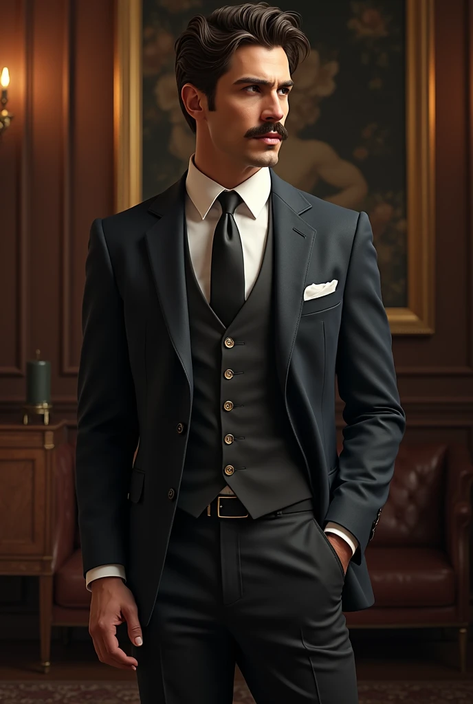 handsome man in classic clothes