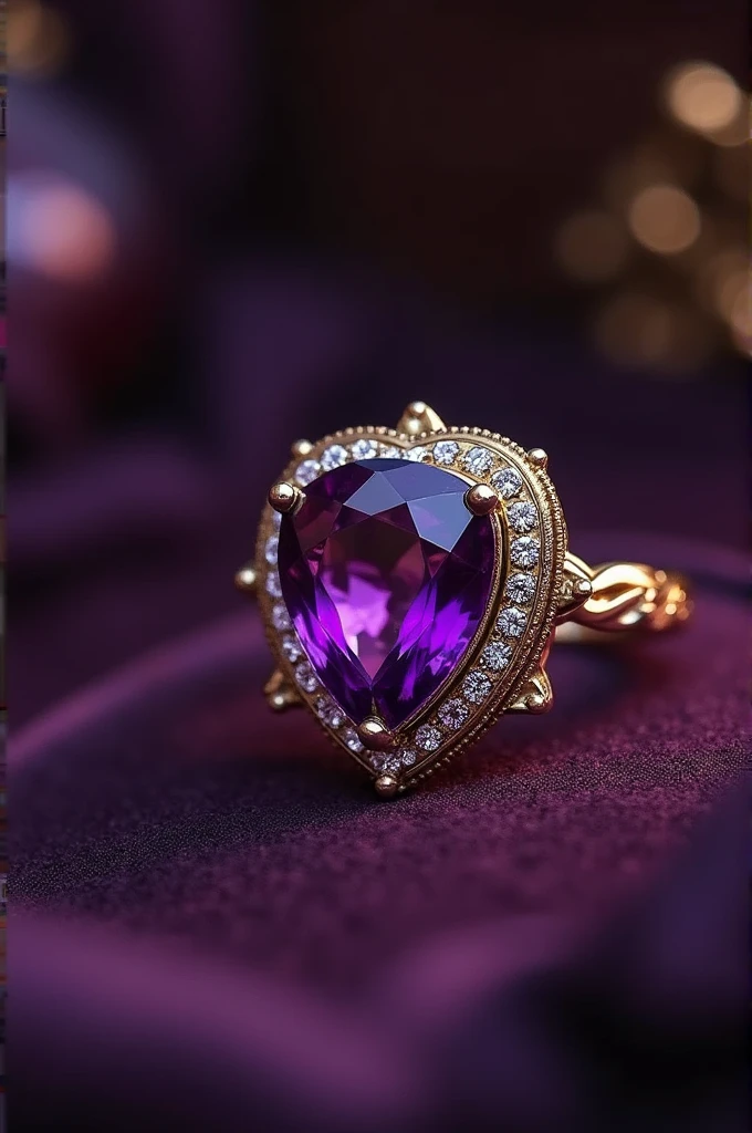 A single ring set with a purple gem
