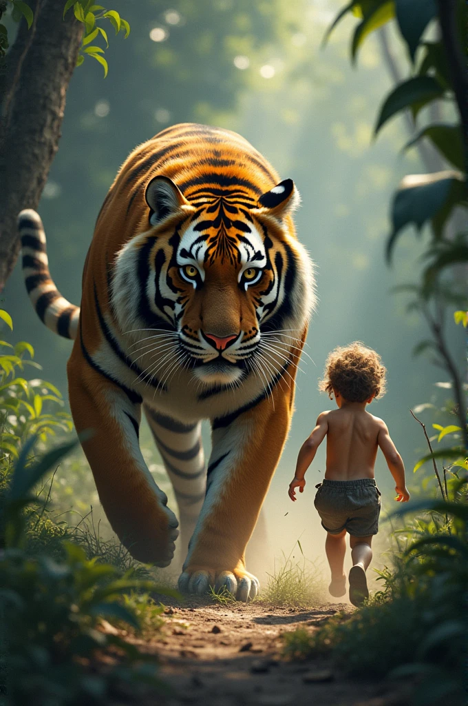 The tiger chased the .
