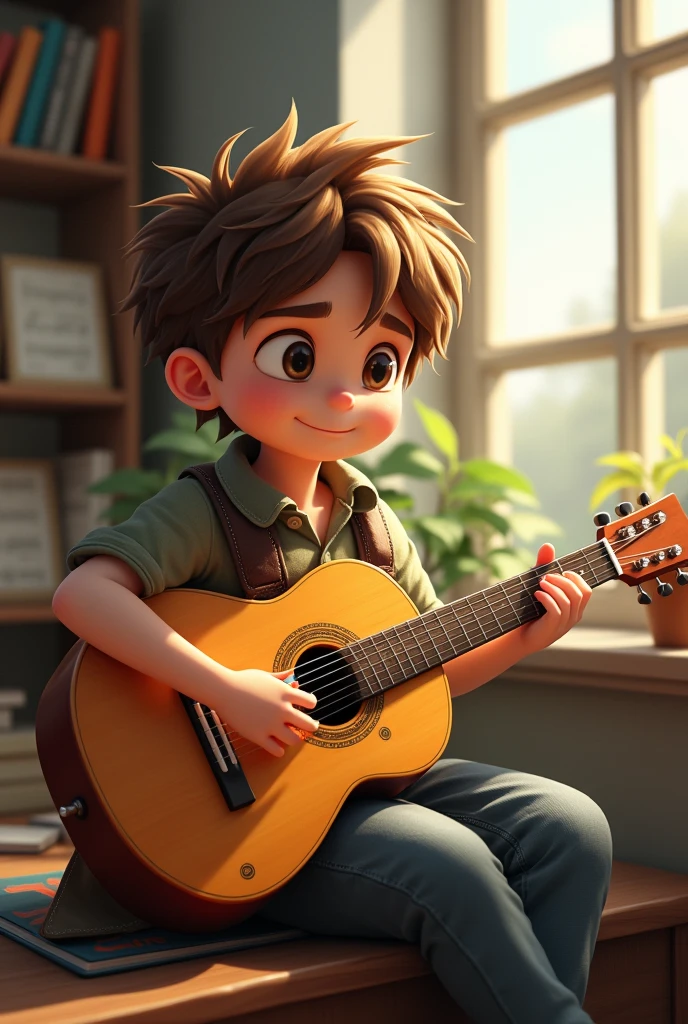 A boy with guitar