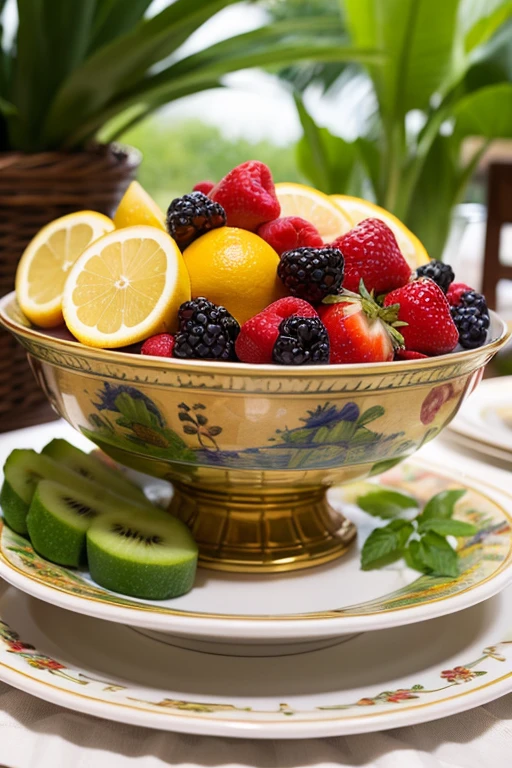 ((best quality)), ((masterpiece)), (detailed),fruits,Logan,A mountain of a plate,party