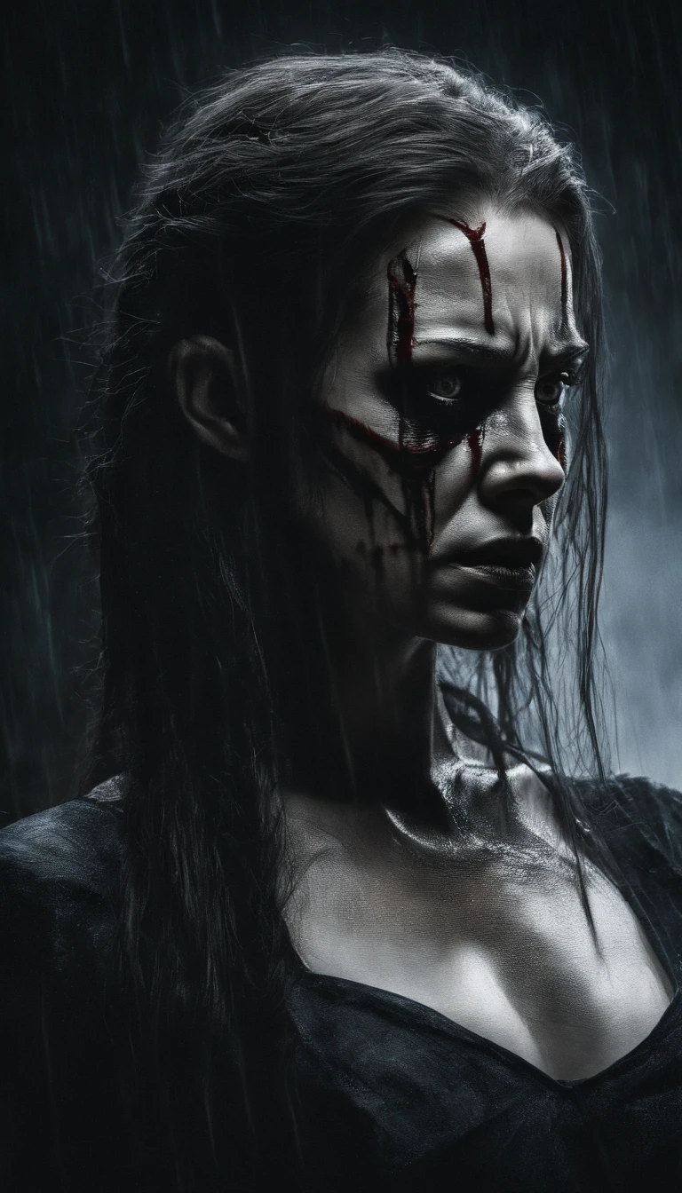 Best Quality, Masterpiece, Ultra High Resolution, (Realism: 1.4), Original Photo, 1Girl, Female Wolverine, Cinematic Lighting,