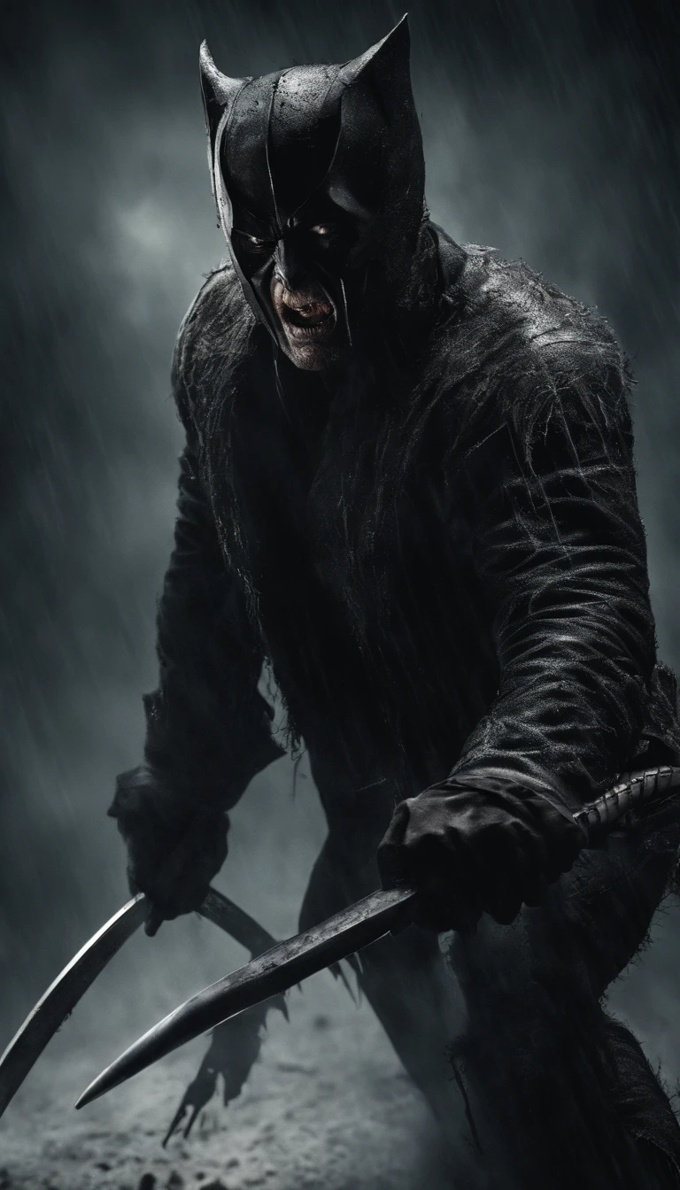 Best Quality, Masterpiece, Ultra High Resolution, (Realism: 1.4), Original Photo, 1Girl, Female Wolverine, Cinematic Lighting,