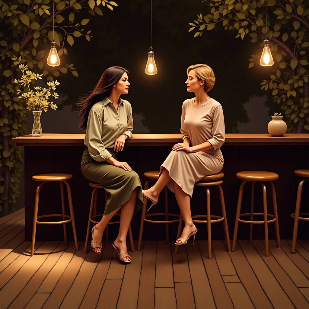 Realistic image of two women