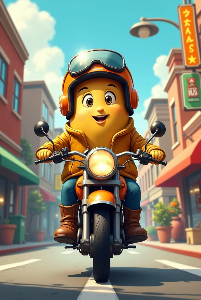 Motoboy potato drawing and happy