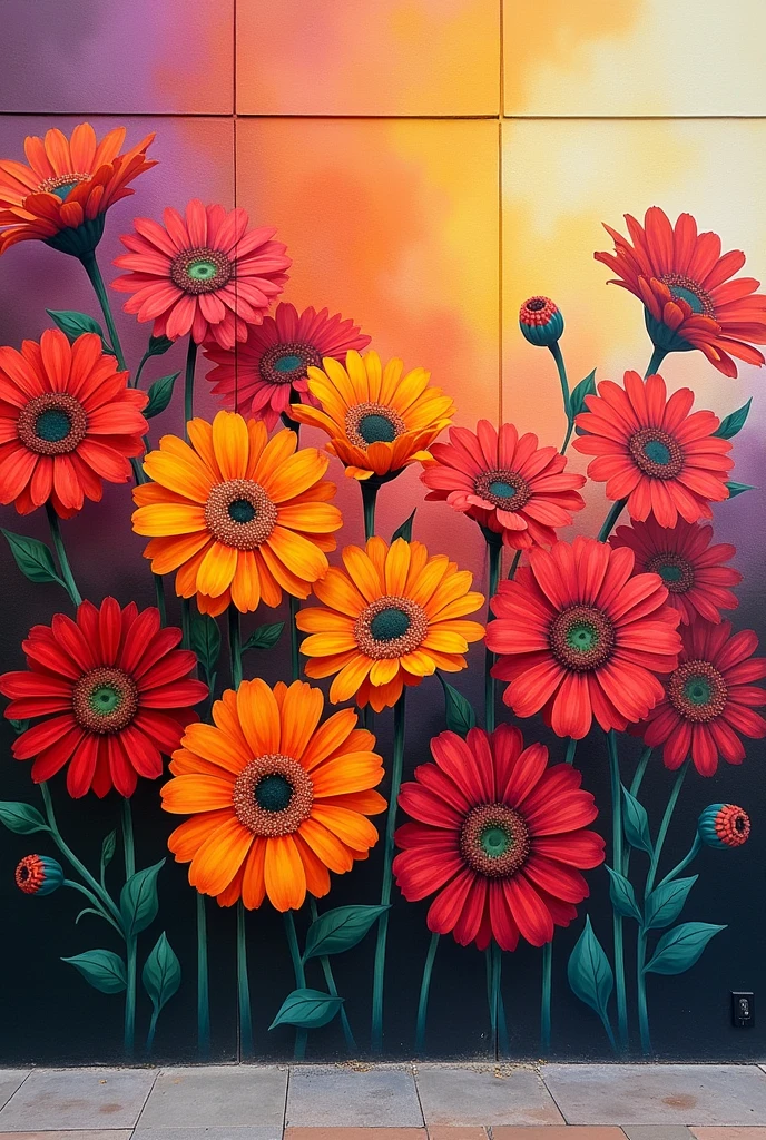 4. **Art Mural with Flowers**: A mural painted with gerberas and vibrant colors, that could symbolize the mural that Heitor and  painted together, full of meaning and hope.

