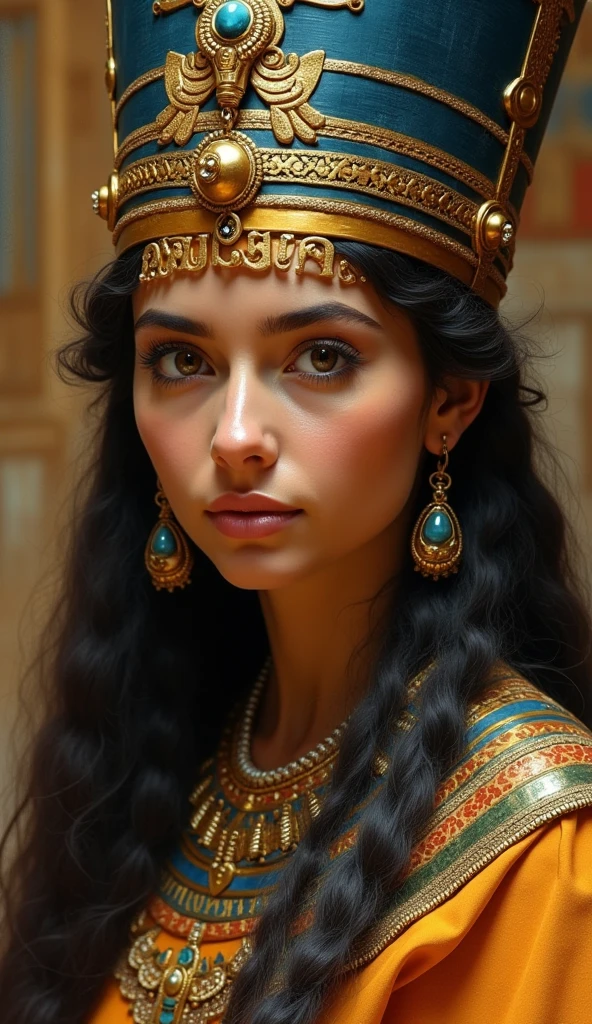 A young and beautiful queen of ancient Egypt, whole body