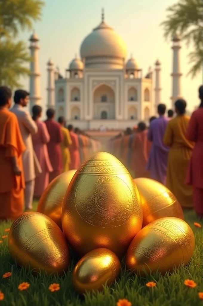 India independence day photo theme coverd with golden eggs