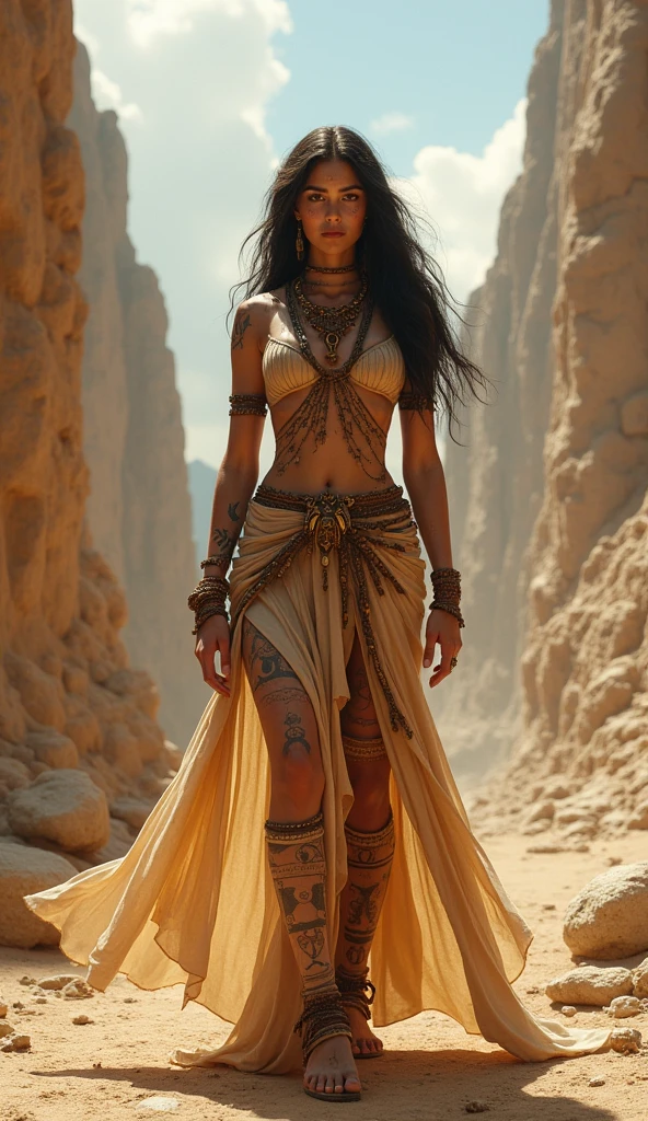 A young and beautiful shaman from ancient Mesopotamia, whole body