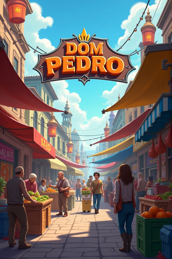 I want an image for a whatsapp group with the theme purchase, sale and exchange, highlighting the name of the following city: dom pedro