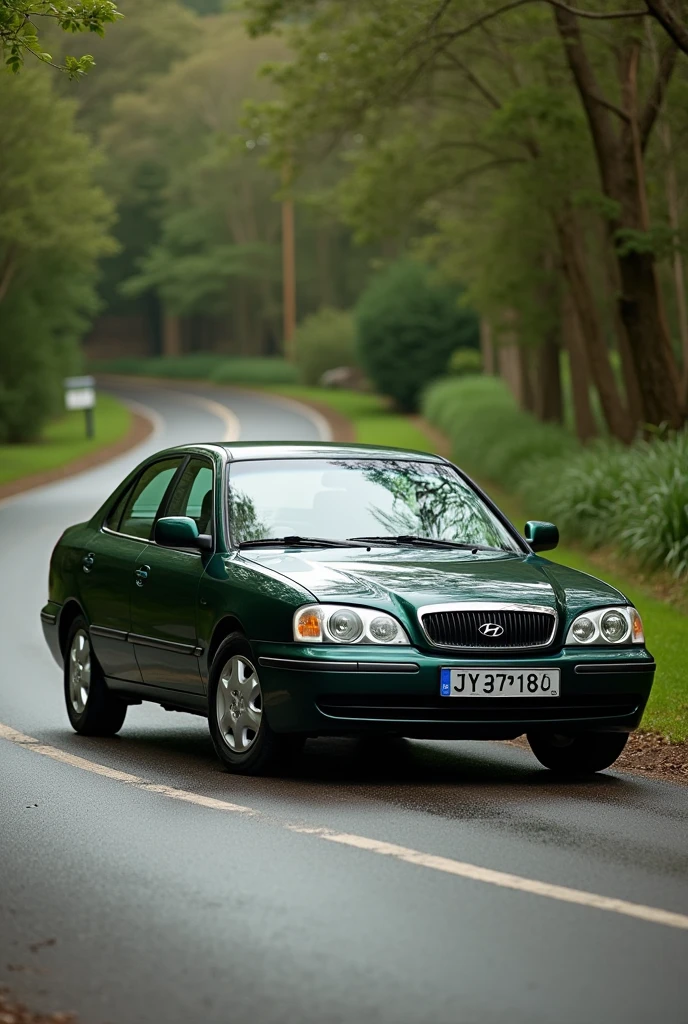 Hyundai elantra, dark green color, model 2001, without modifying