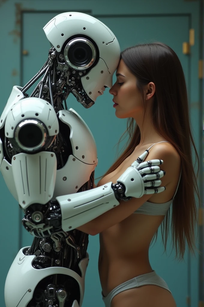 Girl having torturous sex with robot 

