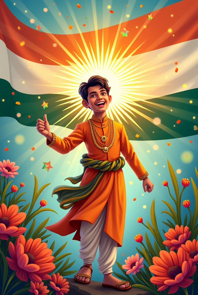Happy independence day greeting divyansh Raje ki taraf se usmein Desh jhanda sab kuch ho
