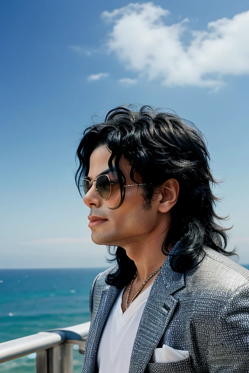 MICHAEL JACKSON LOOKING AT THE HORIZON