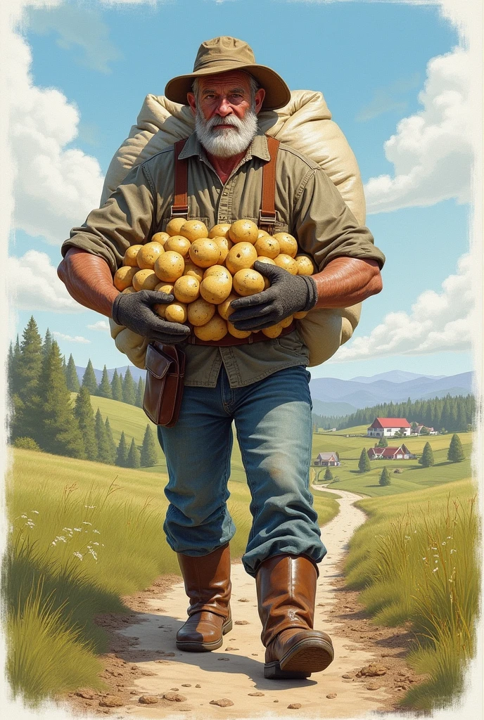 Drawing of a Potato Delivery Guy