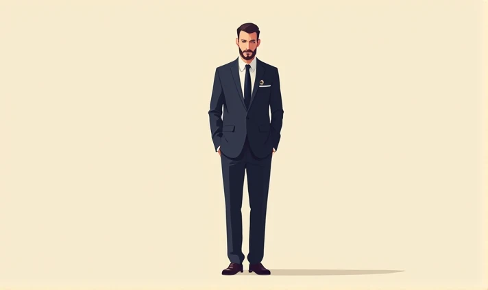 draw a minimalist gentleman 