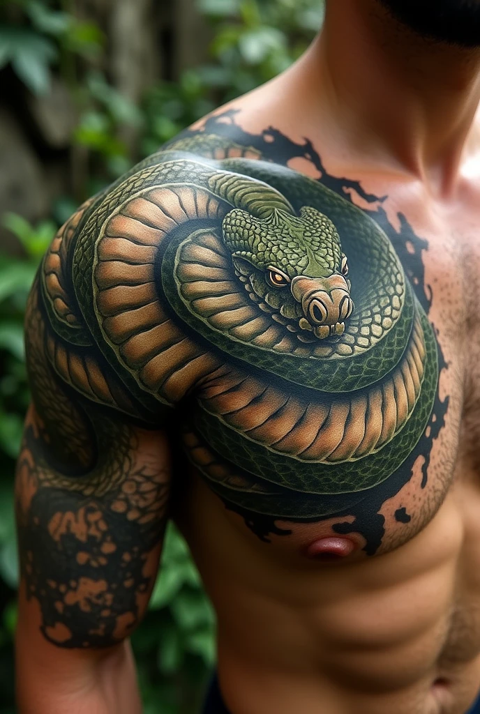 Realístico Snake for shoulder tattoo