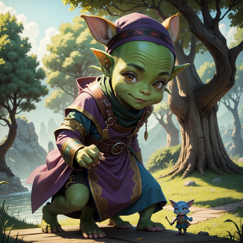 Sami found himself in a colorful and vibrant world, where the sky shimmered with unnatural colors and the trees spoke.. He soon realized that this world was filled with goblins, each with special abilities.. He meets a little goblin named Zane, who becomes his guide and helper in this strange world..