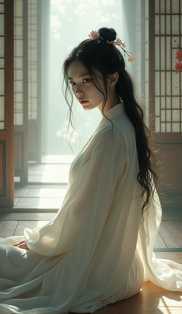 A young and beautiful woman in ancient Japan, whole body