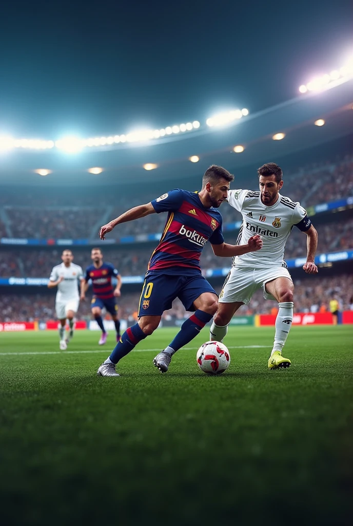 FIFA 2024 image of a Barcelona vs. Real Madrid match at night