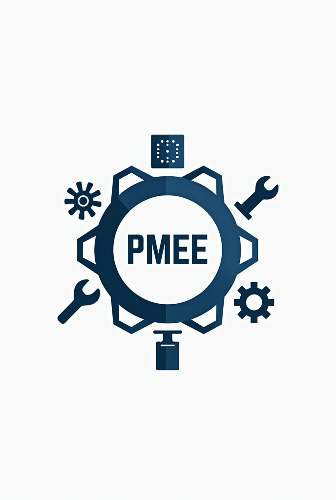 logo that states "PMEE" with "Process, Maintenance and Equipment Engineering," along with elements representing Semiconductors IC, Hardware and Tools.