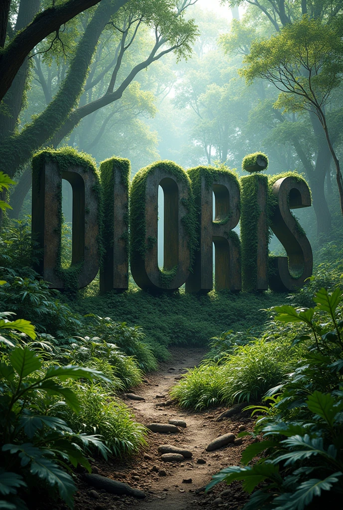 This name in giant letters DIORiS half buried in the jungle 