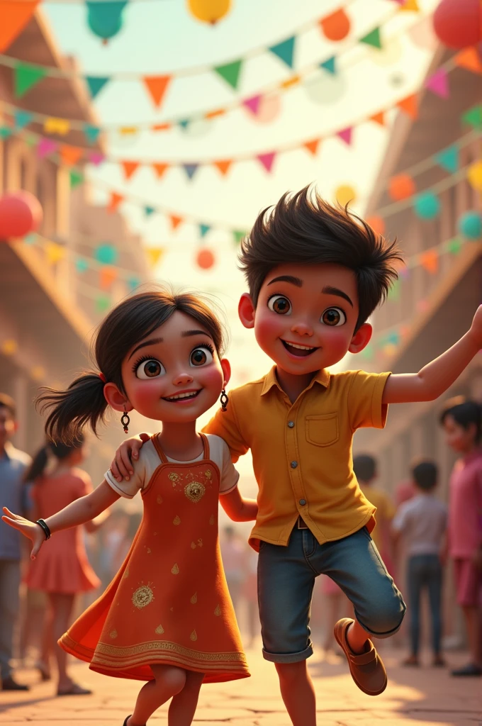 One girl and boy "TAMANA "MISTER" Enjoying Independence Day" 15 august 2024