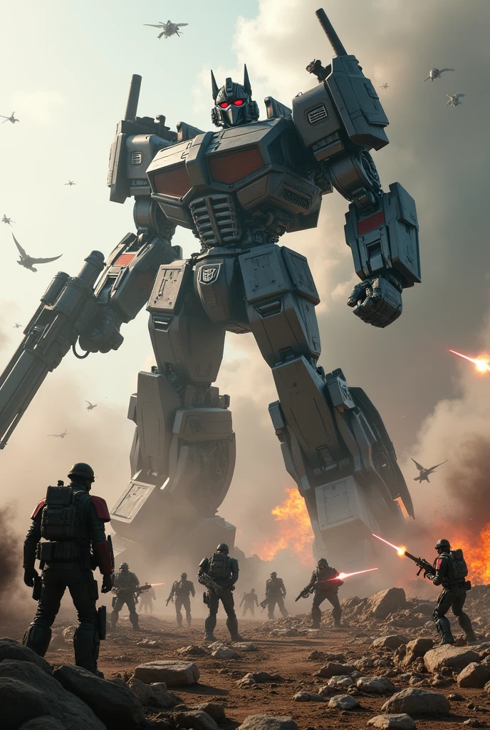 100 soldiers fighting Megatron