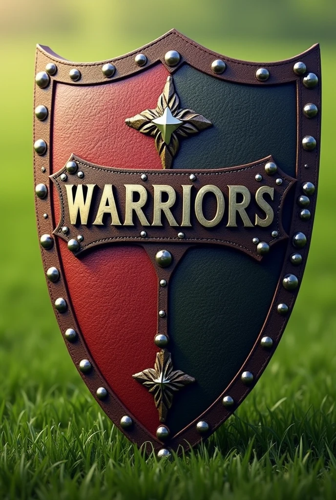 Create a soccer shield that says WARRIORS