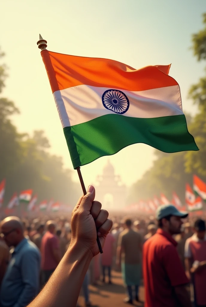 Indian flag in hand