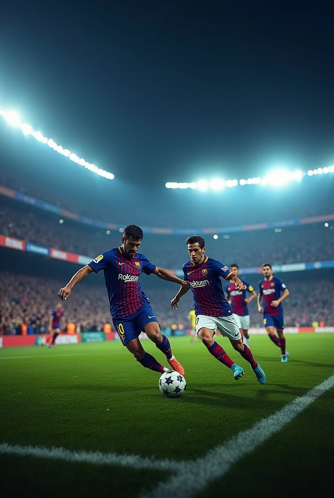 Image of Barcelona's match against Real Madrid at night