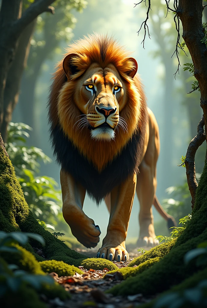 Lion in the forest