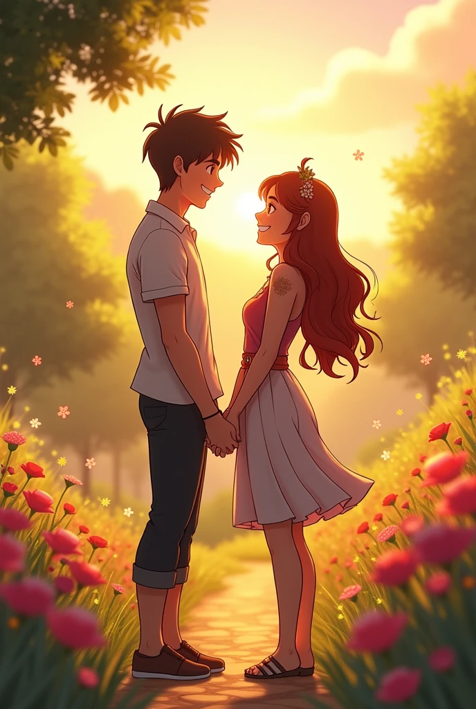 Make an image of Roxana and me with a happy ending