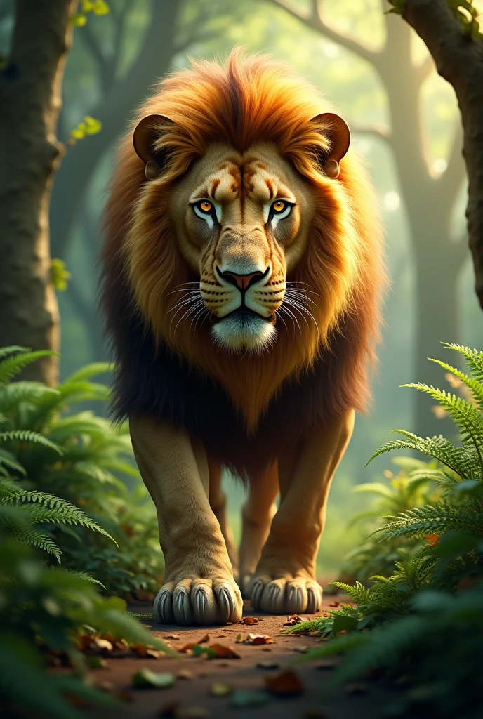 Lion in the forest