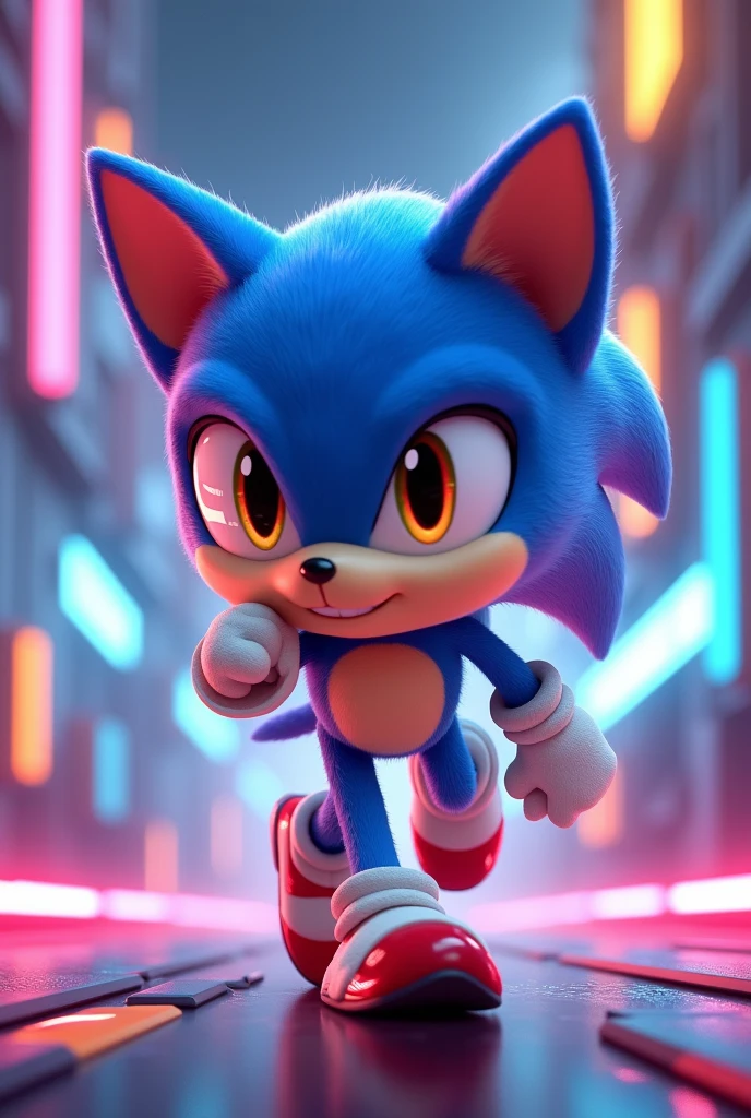 a cute cat like a sonic design